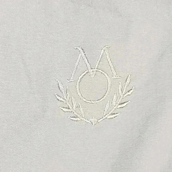 Members Only Mens Embroidered Logo Jacket Large Tan w/Plaid Lining Epaulets READ - Picture 4 of 16